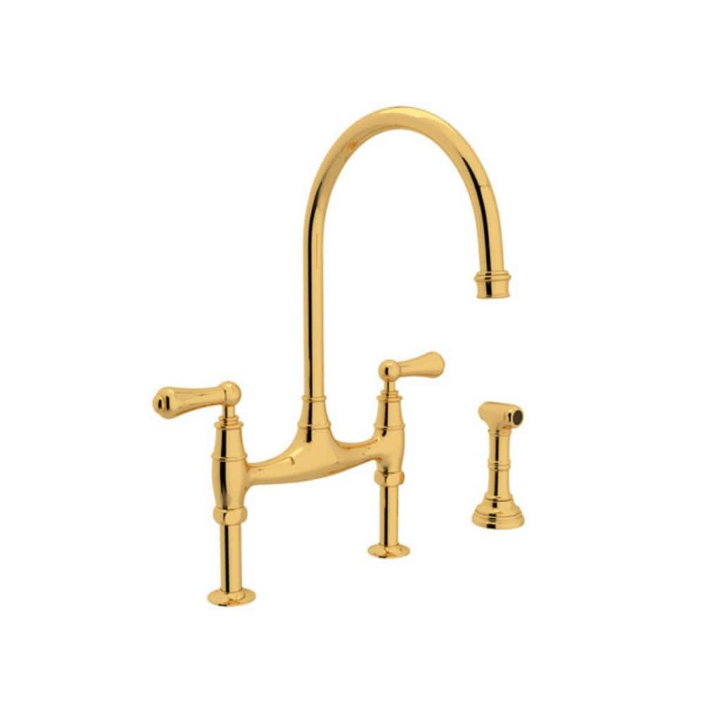 Polished Nickel Brass Traditional Kitchen Faucet with Side Spray