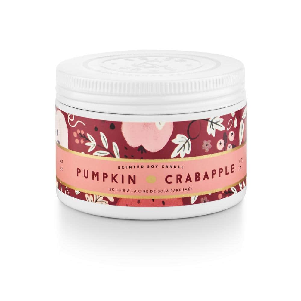 4.1 fl. oz. Pumpkin Crabapple Small Tin Scented Candle (1-Pack)