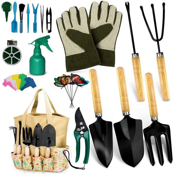 49-Piece Heavy-Duty Garden Hand Tools (Beige), Garden Tool Set ...
