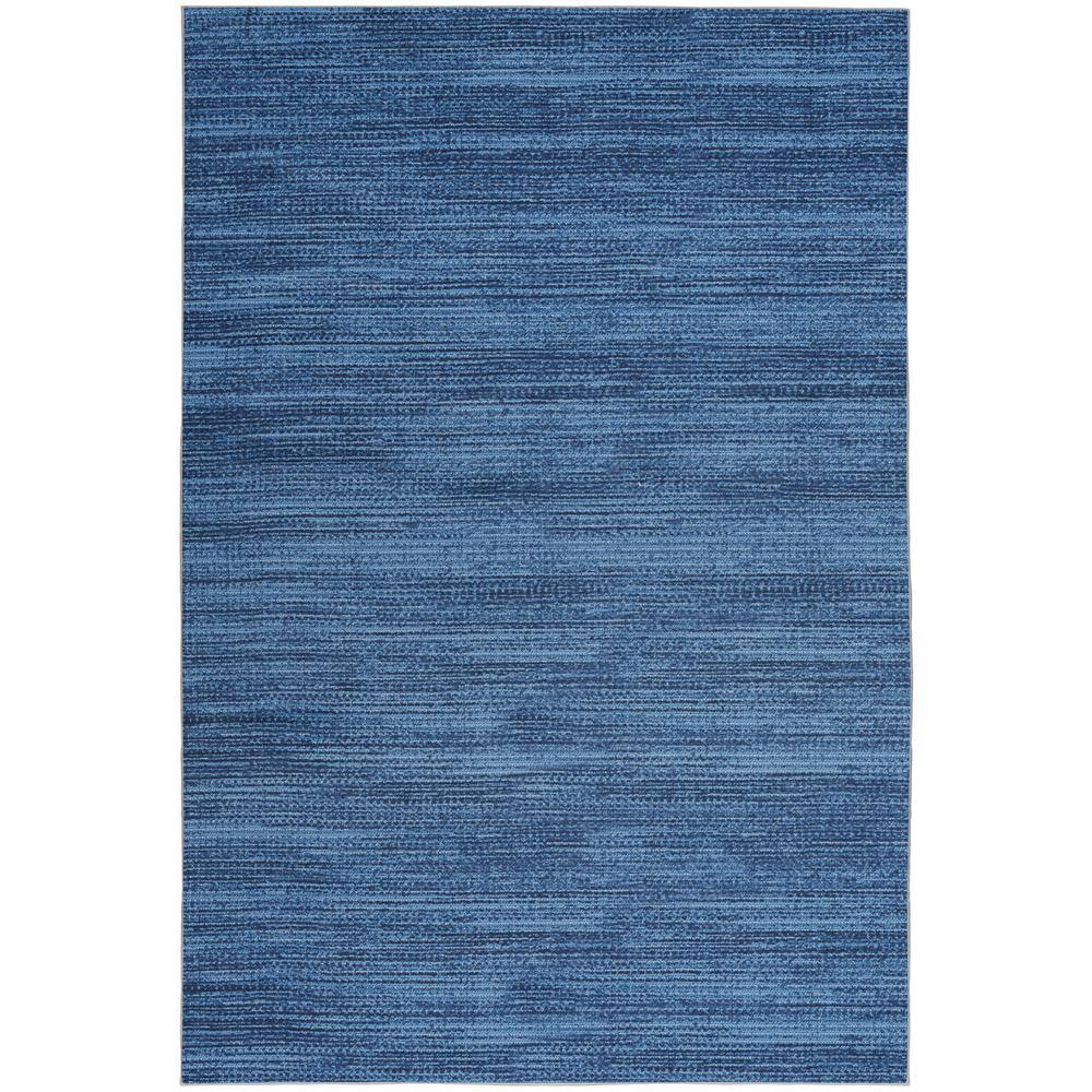 Nourison Washables Blue 4 ft. x 6 ft. Abstract Contemporary Area Rug
