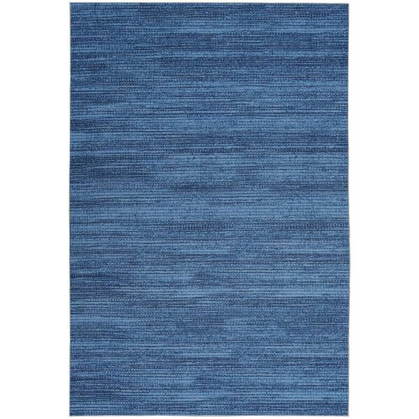 Nourison Washables Blue 4 ft. x 6 ft. Abstract Contemporary Area Rug