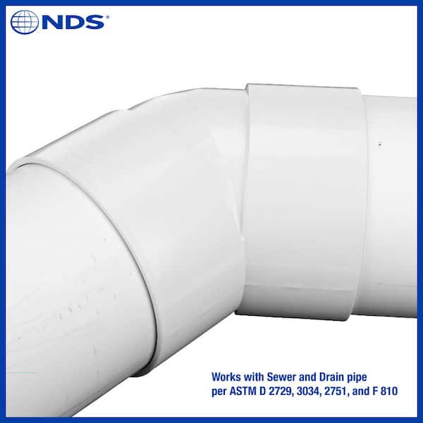 NDS PVC S&D 45° Elbow, 6 in. Hub X Hub 6P03 - The Home Depot