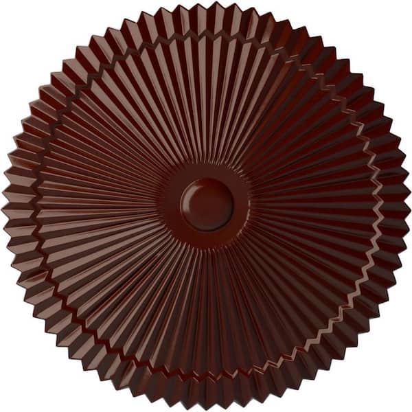 Ekena Millwork 24" x 3" Shakuras Urethane Ceiling Medallion (Fits Canopies upto 5"), Brushed Mahogany