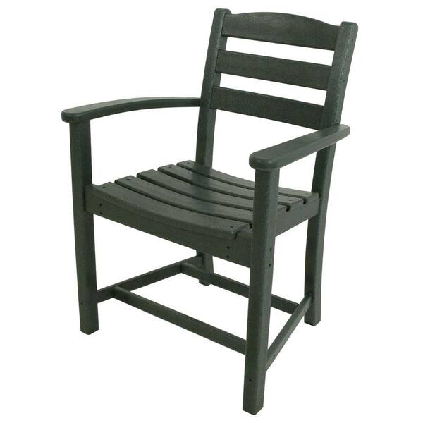 POLYWOOD La Casa Cafe Green All-Weather Plastic Outdoor Dining Arm Chair