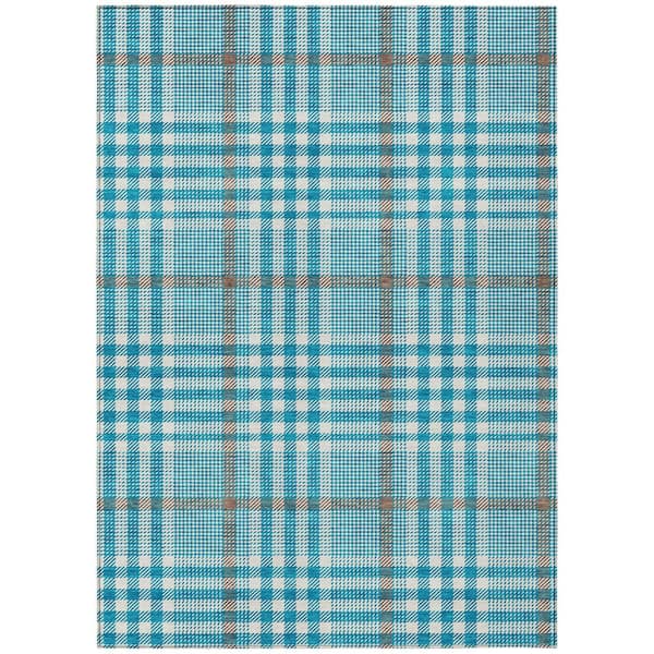 Addison Rugs Chantille Machine Washable Indoor/Outdoor Abstract ACN1054 Teal 2 ft. 6 in. x 3 ft. 10 in. Area Rug