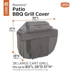 Ravenna 80 in. L x 26 in. D x 51 in. H BBQ Grill Cover in Dark Taupe