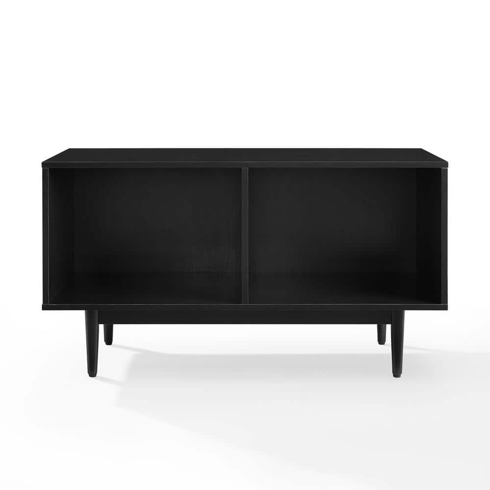 Liam Mid-Century Modern Black Vinyl Record Storage Console