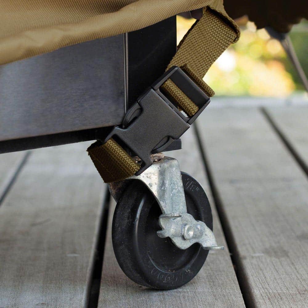 Tan and Brown Water-Resistant BBQ Grill Cover with Handles