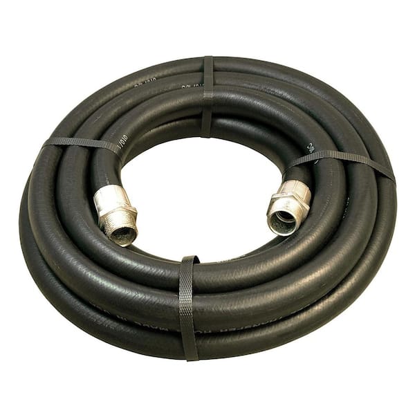 Apache 15 Foot Long Farm Fuel Transfer Hose with Male Couplings, Black