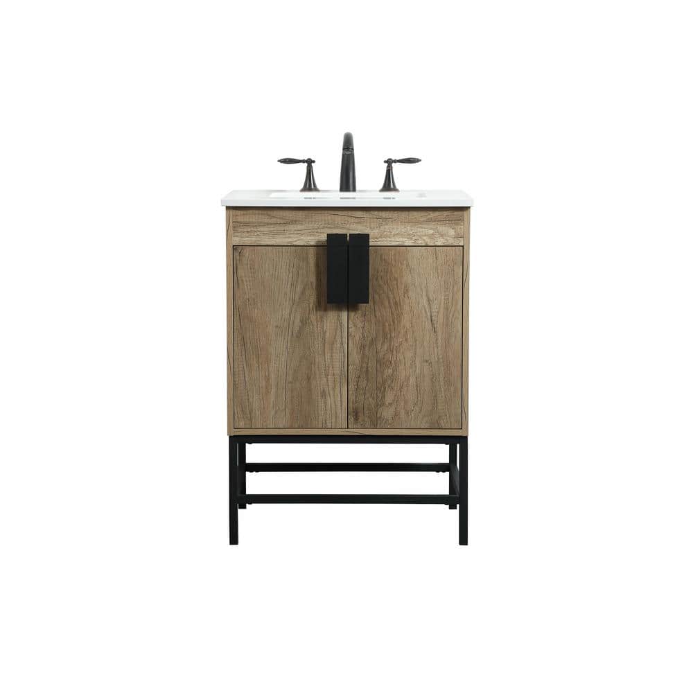 Simply Living 24 in. W x 19 in. D x 33.5 in. H Bath Vanity in Natural Oak w