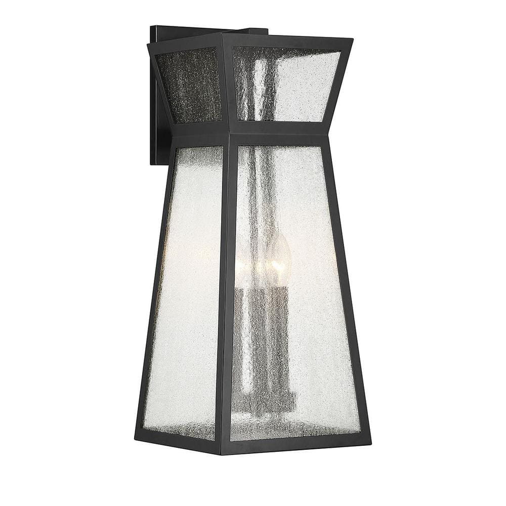 Savoy House Millford Matte Black Outdoor Hardwired Wall Lantern Sconce with No Bulbs Included