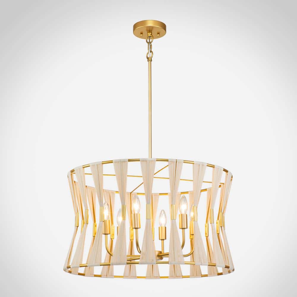 Austin 6-Light Beige Hand-Wrapped Rope Cone Pendant Light price history on PriceWatchPro
