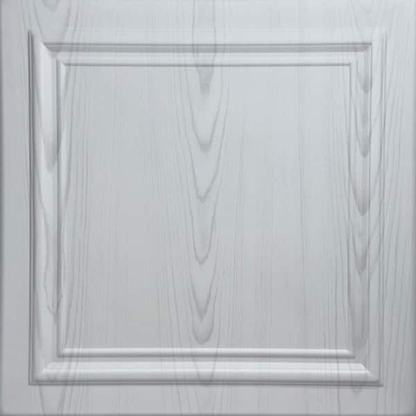 A La Maison Ceilings Line Art Country White 1.6 ft. x 1.6 ft. Decorative Foam Glue Up Ceiling Tile (259.2 sq. ft. /Case)