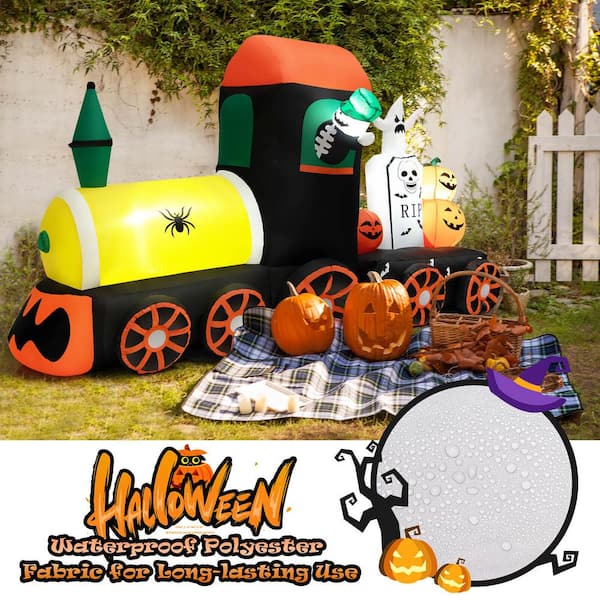 ANGELES HOME 4.8 ft. x 2.8 ft. LED Skeleton Ride on Train Decor Giant Lawn  Home Garden Party Favor Decoration Halloween Inflatable CM8CK-10014US - The  Home Depot