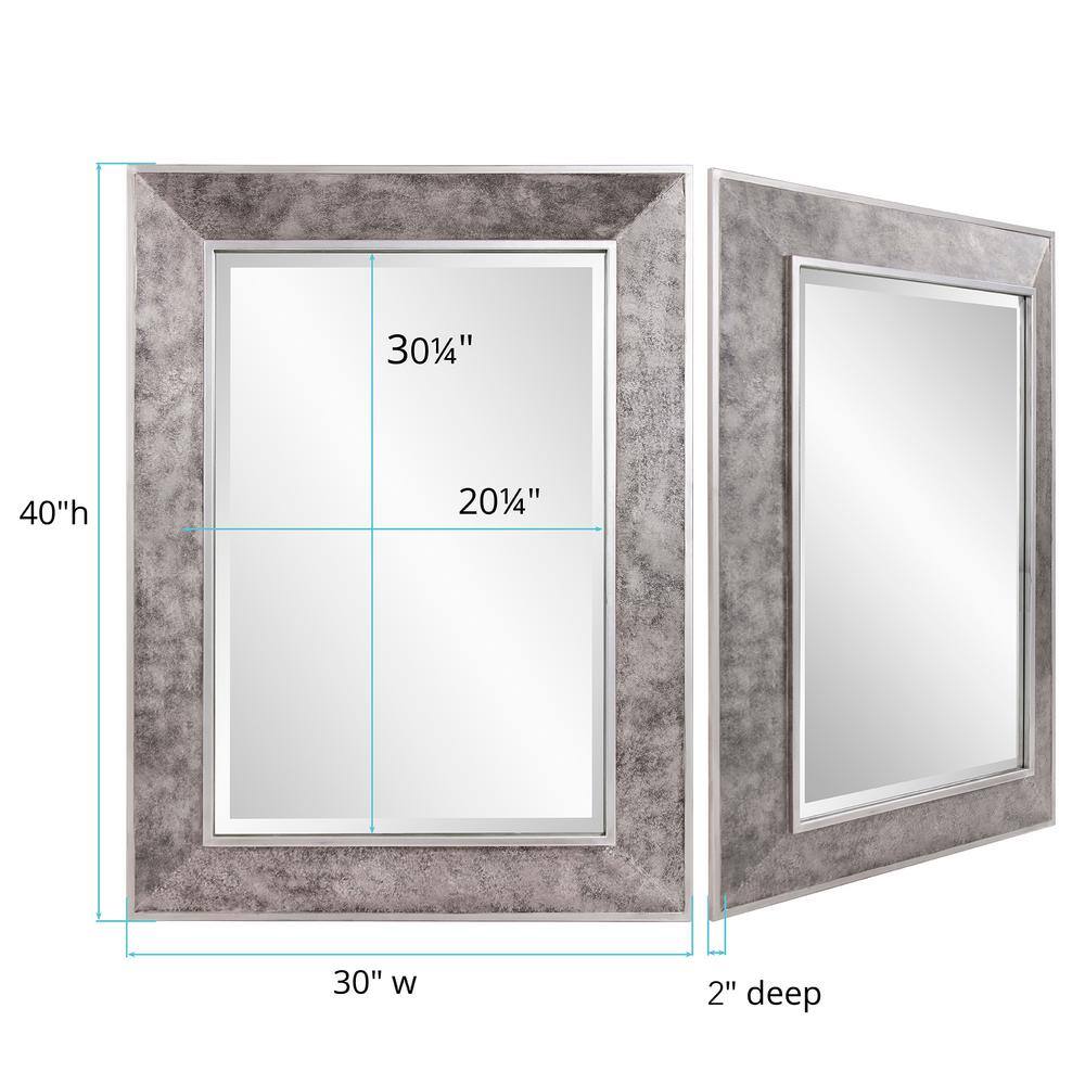 Corbin Industrial Rectangular Mirror in Textured Silver Finish