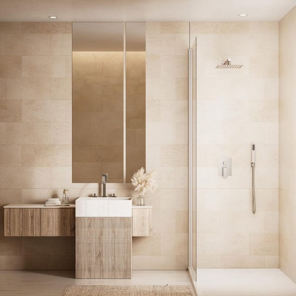 Crozet 2-Spray Wall Mount Handheld Shower Head Shower Faucet 2.5 GPM in Brushed Nickel (Valve Included)