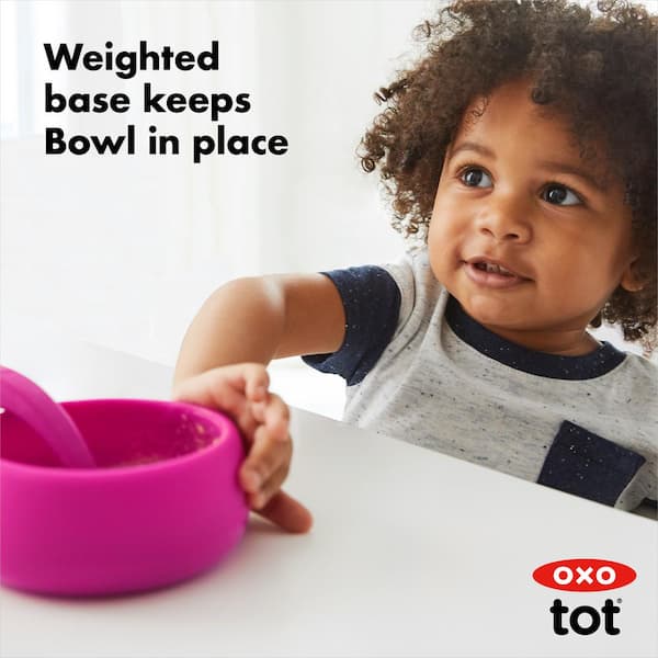 OXO TOT Pink Stick and Stay Suction Bowl 61120500 - The Home Depot