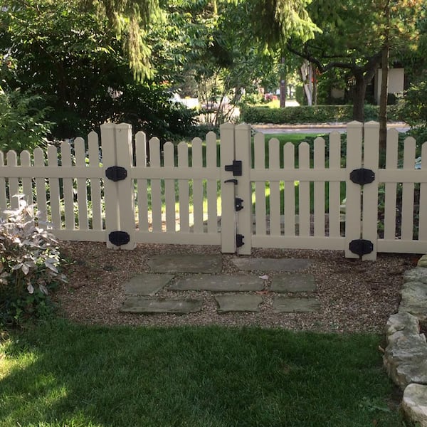 Hampshire 4 ft. H x 6 ft. W Khaki Vinyl Picket Fence Panel Kit
