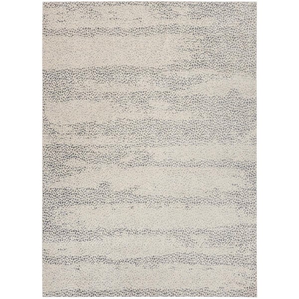 Nourison Elegance Beige Grey 9 ft. x 13 ft. Abstract Contemporary Area Rug