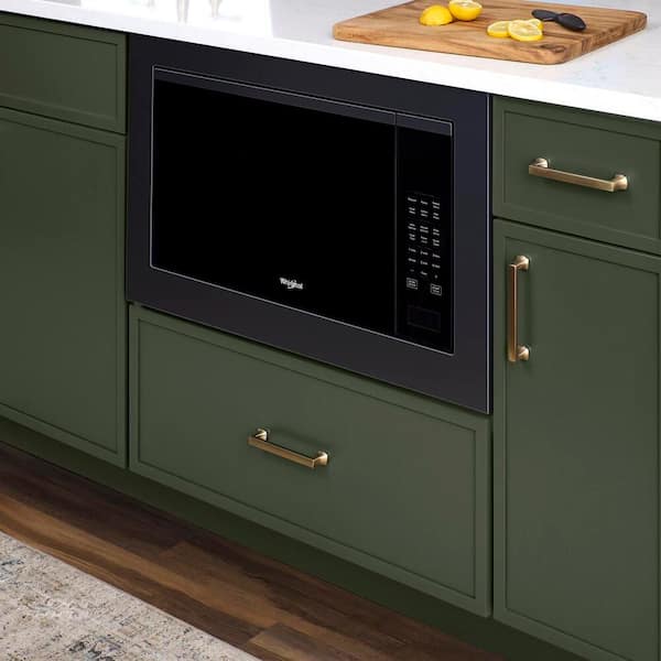 Leyton 30 in. W x 24 in D x 34.5 in H Ready to Assemble Plywood Slim Shaker Microwave Base Kitchen Cabinet in Fern Green