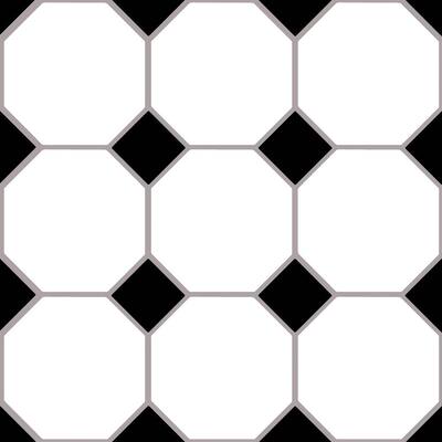 ITtile - Soda Pop LVT Collection 20 x 20 Interlocking Vinyl Floor Tiles【6  Pack】(Black & White)