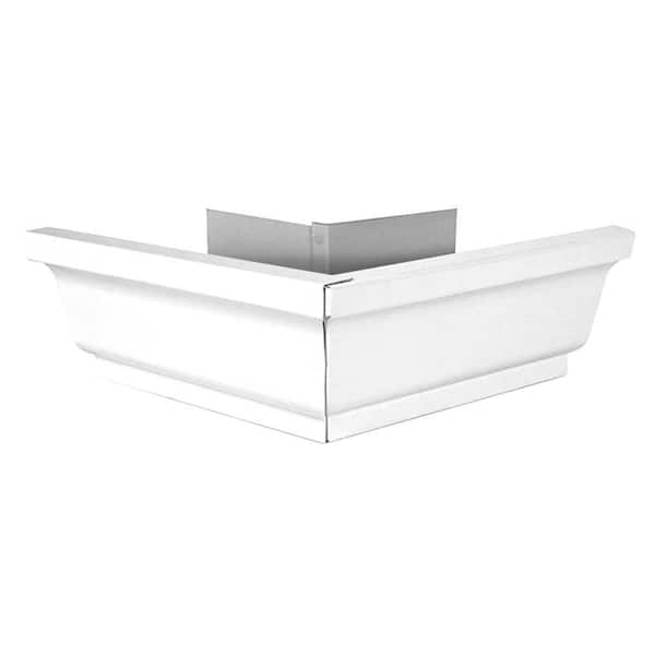 Gibraltar Building Products 4 in. White Steel K-Style Gutter Outside Mitre