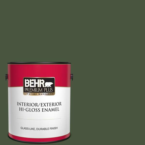 BEHR PREMIUM PLUS 1 gal. #MQ6-49 Chard Hi-Gloss Enamel Interior/Exterior Paint
