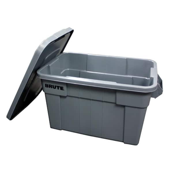Rubbermaid 20 Gallon Brute Tote with Lid FG9S3100GRAY - 27-7/8