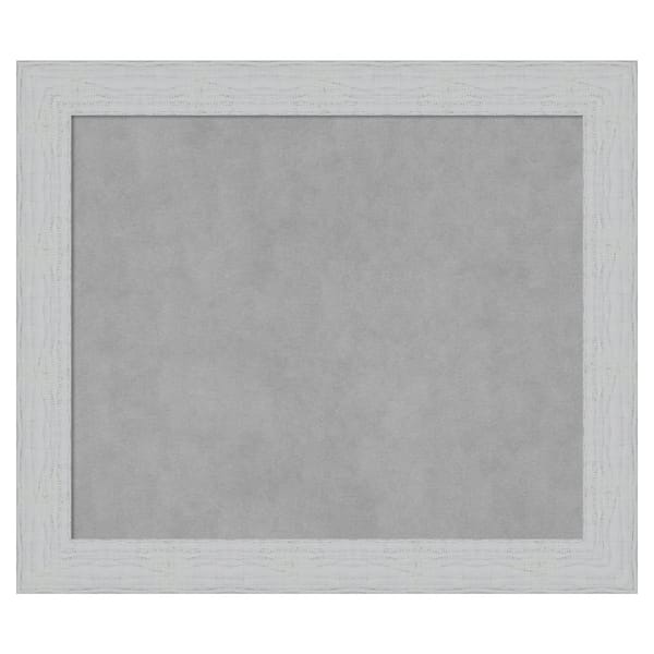 Amanti Art Shiplap White 28 in. x 24 in Framed Magnetic Board