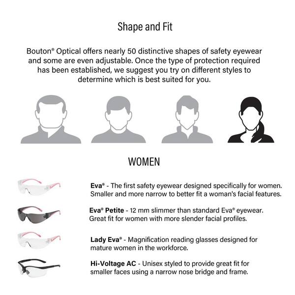 Eva Optical Safety Glasses, Scratch-Resistant, Pink Lens, Pink/Clear Frame Eva Optical Safety Glasses, Scratch-Resistant, Pink Lens, Pink/Clear Frame