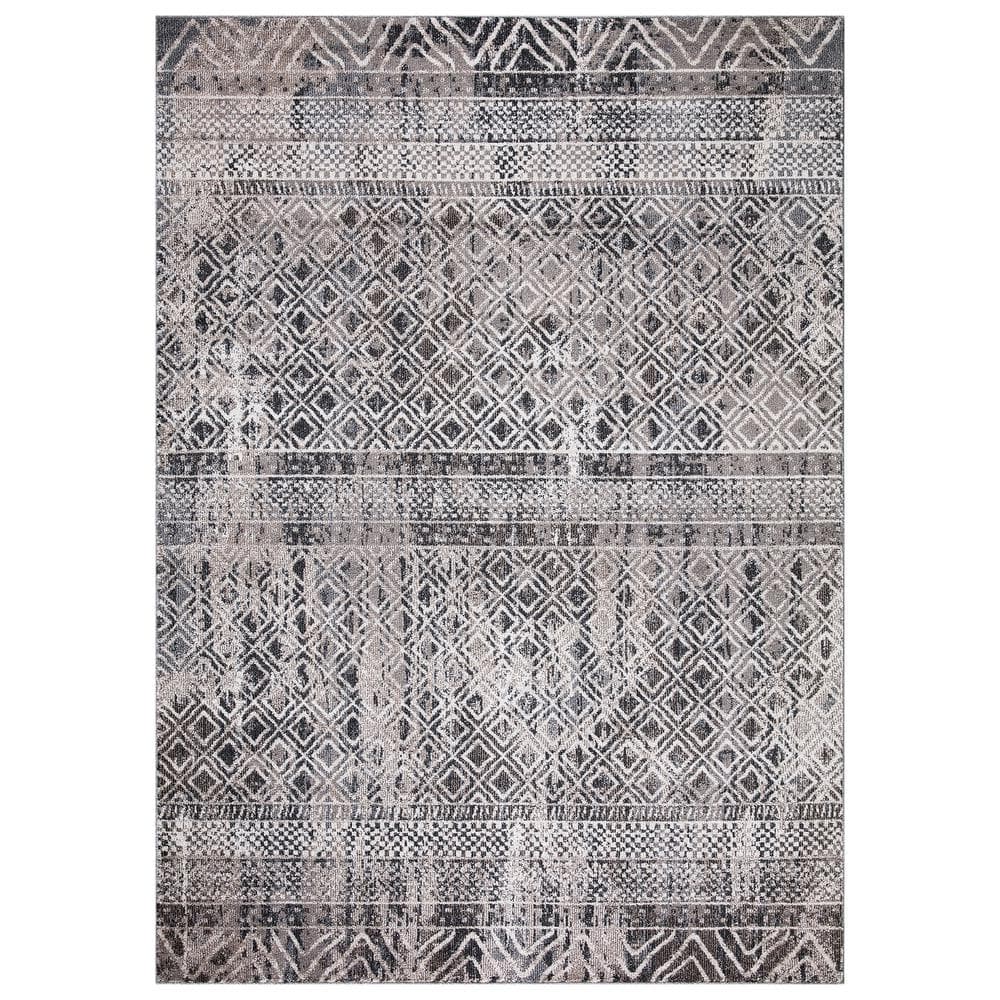 Vintage Collection Piazza Gray 5 ft. x 7 ft. Geometric Area Rug price history on PriceWatchPro