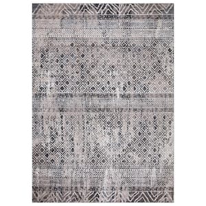 Vintage Collection Piazza Gray 8 ft. x 11 ft. Geometric Area Rug