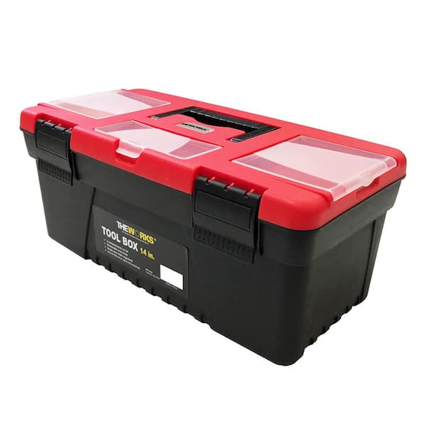 Tool Box 12-1/2 in Lid Organizers Portable Storage Container Tray Plastic NEW 