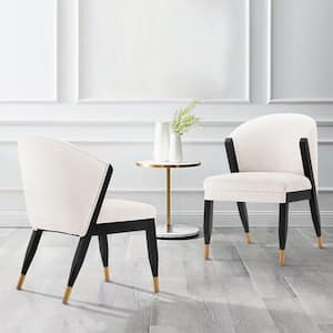 Ola Cream Modern Chenille Upholstered Dining Chair (Set of 2)