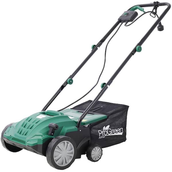 2-in-1 37 in. Electric Weeder Scarifier with Extra Large 31. 7QT Removable Collection Bag