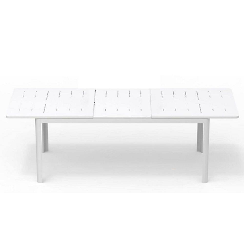 Avex Ivory White Rectangular Aluminum 30 in. H Extendable Outdoor Dining Table