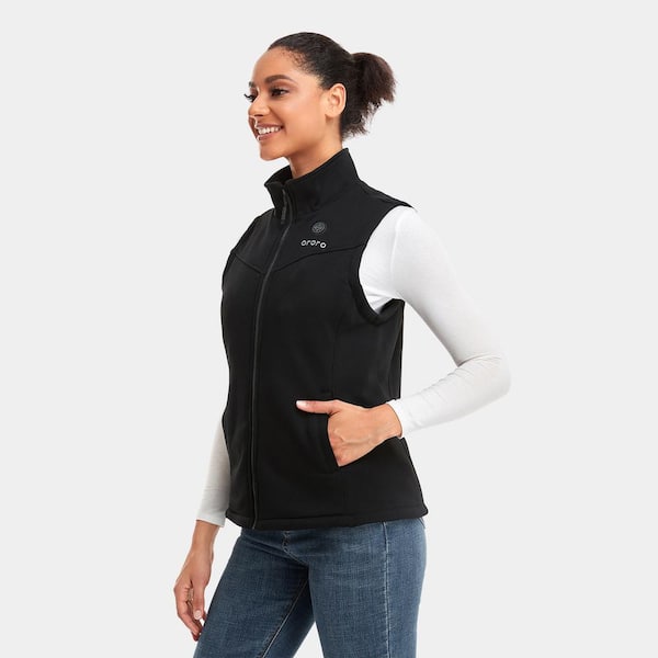 ORORO Women's Medium Black 7.2-Volt Lithium-Ion Heated Fleece Vest with (1)  5.2Ah Battery and Charger 2204-03A-0104 - The Home Depot