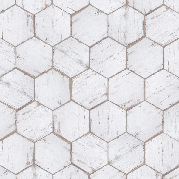 Merola Tile Retro Mini Hex Blanc 7 in. x 8 in. Porcelain Floor and Wall Tile (11.16 sq. ft./Case)