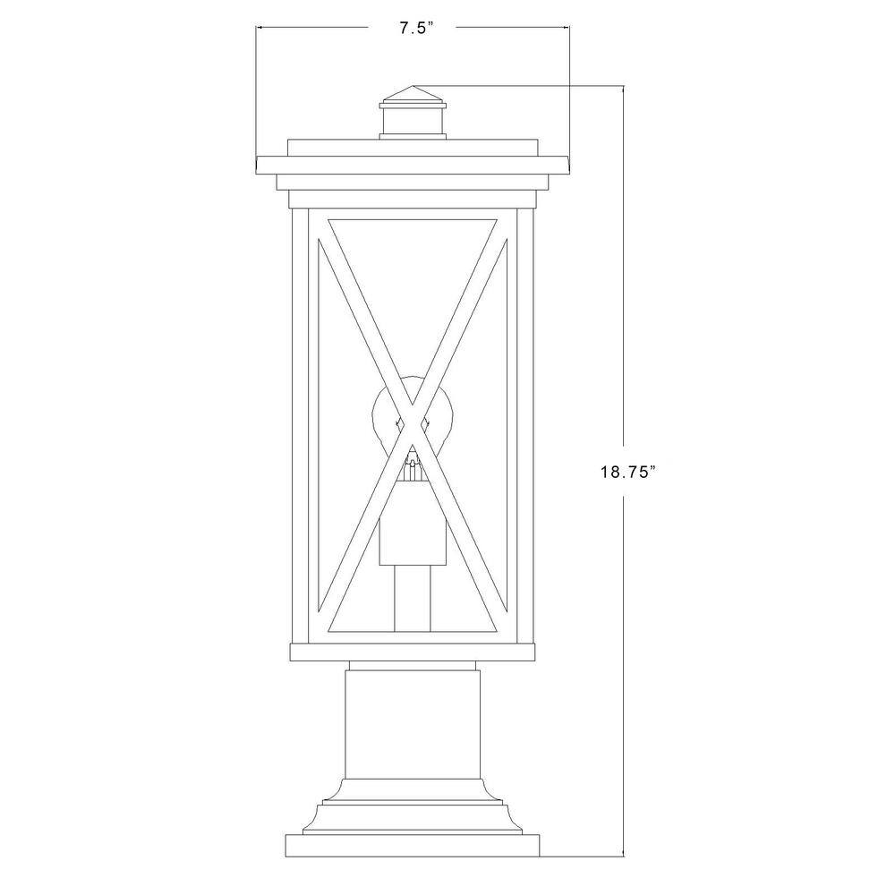 Brookside Black Aluminum and Glass Outdoor Lantern