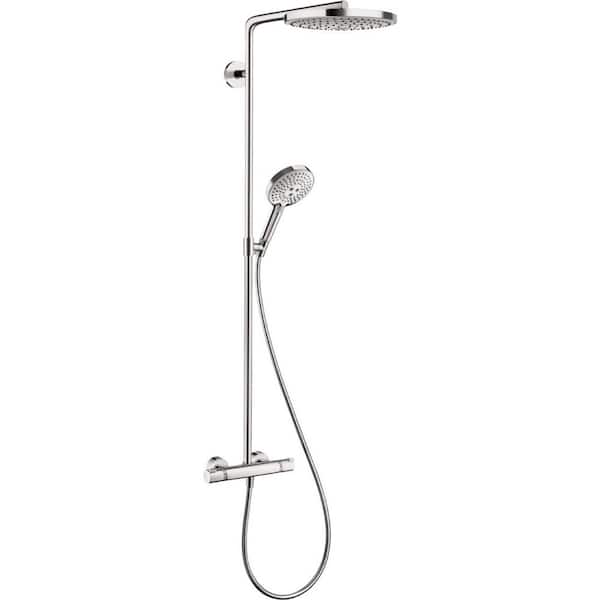 Hansgrohe Raindance Select S 240 2-Spray Patterns with 2.5 GPM 10 in. Wall Mount Dual Shower Heads in Brushed Nickel