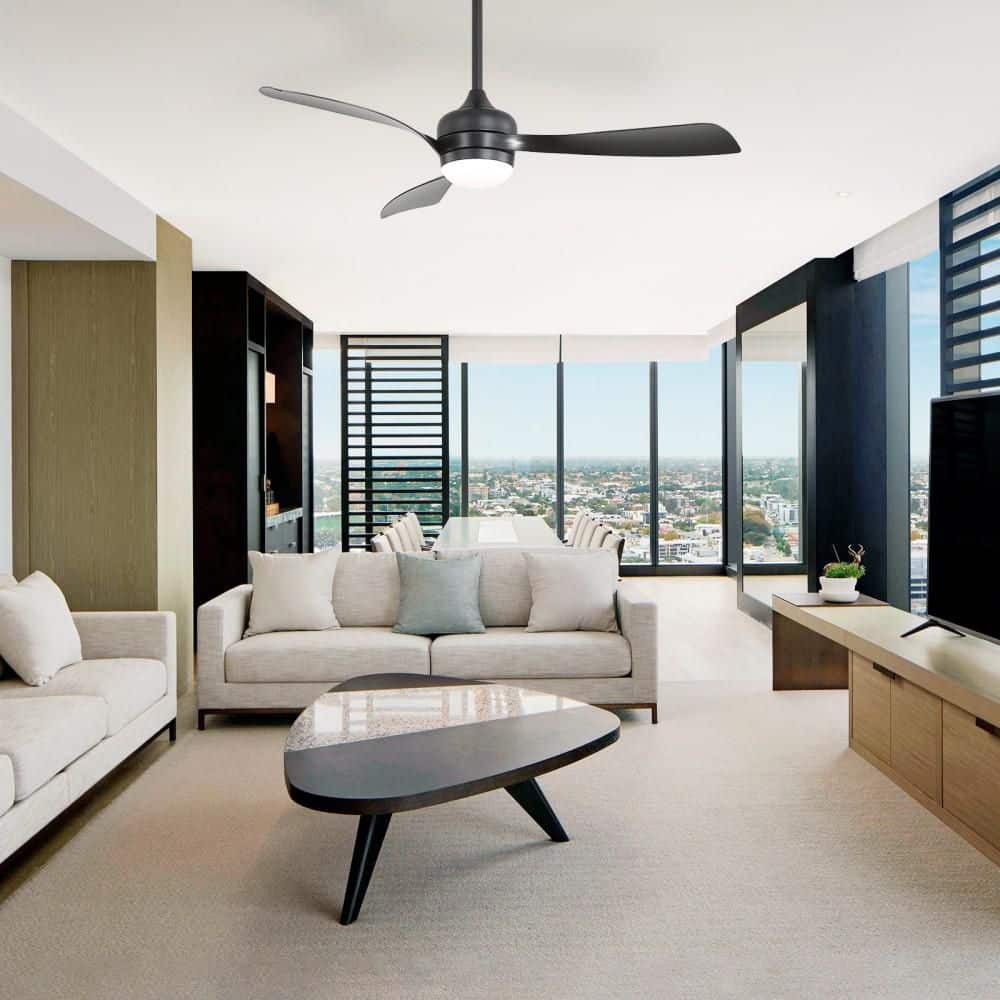 52 in. Black Ceiling Fan with Light and Remote, Noiseless with 18W LED Light, 3 ABS Blades, for Living Room Bedroom price history on PriceWatchPro