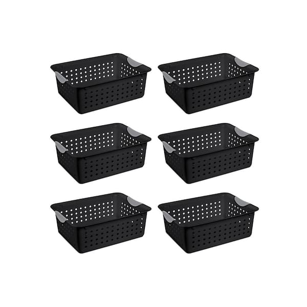 Sterilite 1624 0.5 Gal. Medium Ultra Storage Basket with Contoured Handles,  Black (6-Pack) 6 x 16249006 - The Home Depot