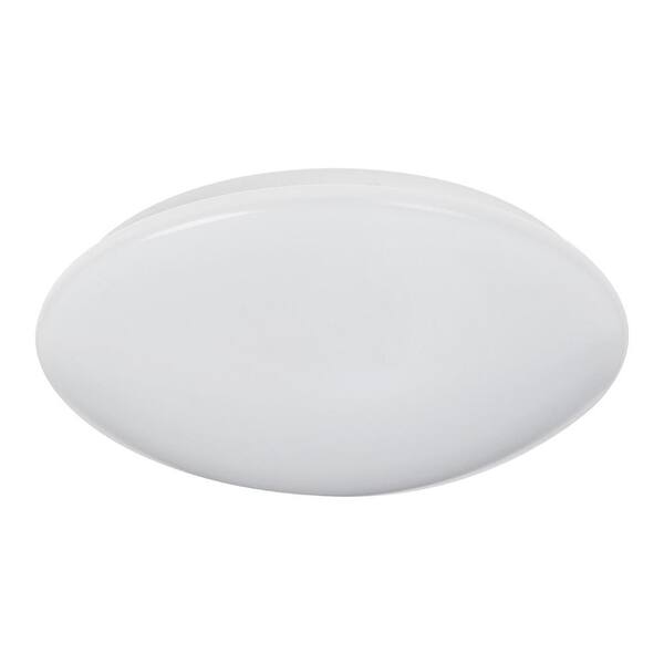 Maximus 14 in. 21-Watt White Integrated LED Ceiling Flush Mount Round Puff Light