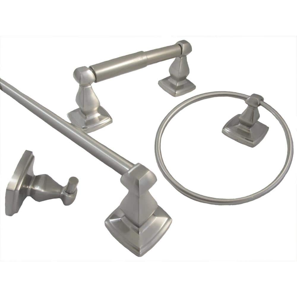 ARISTA Algoma 4-Piece Bath Hardware Set in Satin Nickel