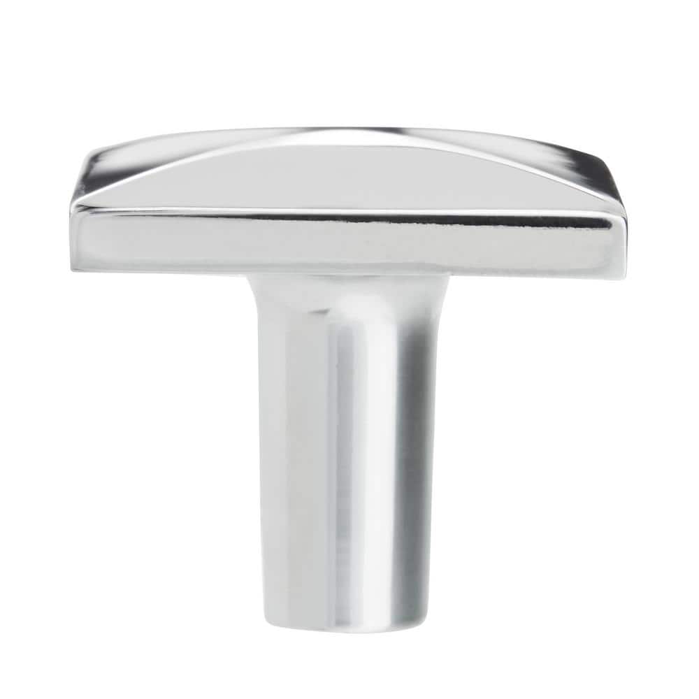 Polished Chrome Square Cabinet Knob with Mounting Hardware