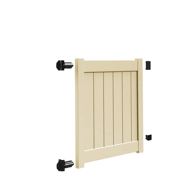 Barrette Outdoor Living Bryce and Washington Series 4 ft. W x 4 ft. H Sand Vinyl Walk Fence Gate Kit
