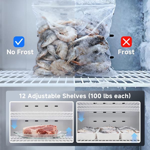 Coolake 82 in 72 cu. ft. Commercial Reach-In Freezer 3 Solid Doors