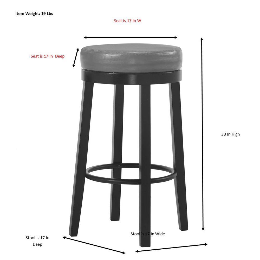 Rustic Farmhouse Swivel 30" Bar Stool in Gray and Espresso, Set of 2