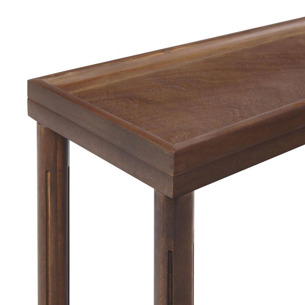 Harrison Chestnut Finish Narrow Rectangular Wood Side Table