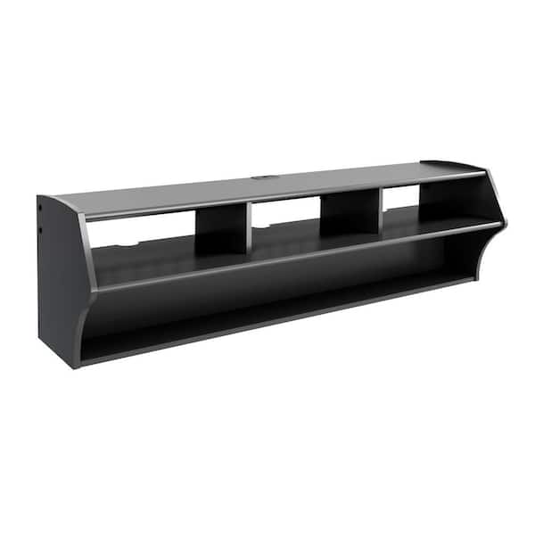 Prepac Altus 58 in. Black Composite Floating Entertainment Center Fits TVs Up to 60 in. with Wall Mount Feature